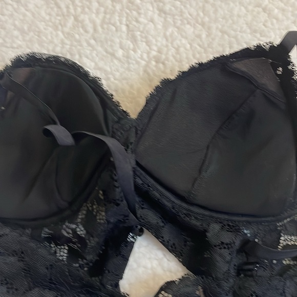 No Tag lace black bralette removable pads wide band adjustable straps - Picture 5 of 6